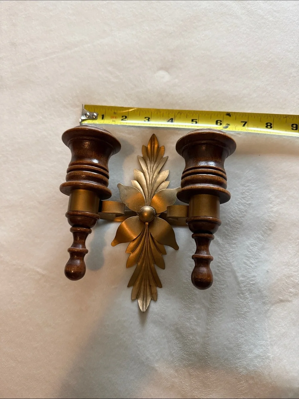 Vintage-Style Brown and Gold Wall Sconce - Home Wall Decor